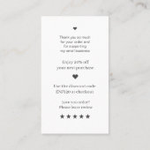 Carte De Visite Merci de commande blanche de code QR de script mod (Dos)