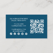 Carte De Visite Merci de commande bleu chic et élégant minimal QR (Dos)