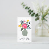 Carte De Visite Merci de commande de code QR VASE FLOWER personnal (Debout devant)