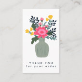 Carte De Visite Merci de commande de code QR VASE FLOWER personnal (Devant)
