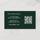 Carte De Visite Merci de commande de code QR VASE FLOWER personnal (Dos)