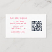 Carte De Visite Merci de commande de code QR VASE FLOWER personnal (Dos)