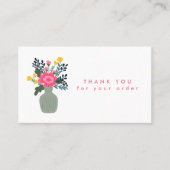 Carte De Visite Merci de commande de code QR VASE FLOWER personnal (Devant)