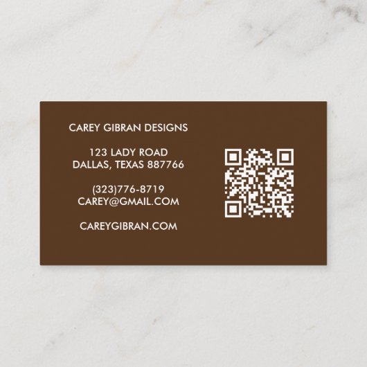 Carte De Visite Merci de commande de code QR VASE FLOWER personnal (Dos)