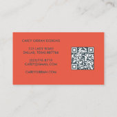 Carte De Visite Merci de commande de code QR VASE FLOWER personnal (Dos)