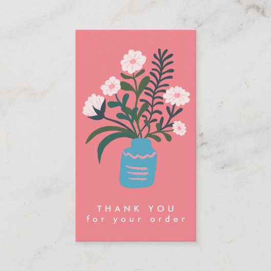 Carte De Visite Merci de commande de code QR VASE FLOWER personnal (Devant)
