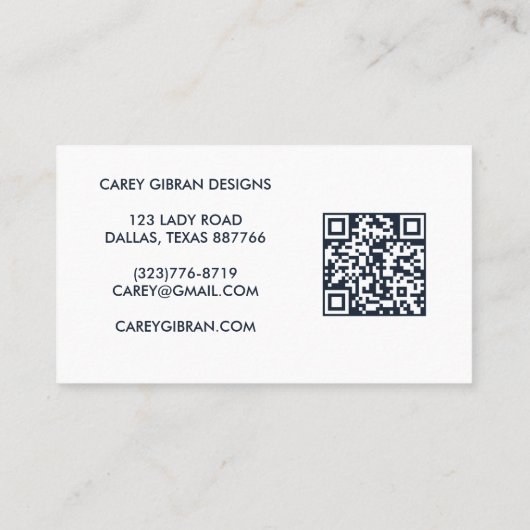 Carte De Visite Merci de commande de code QR VASE FLOWER personnal (Dos)