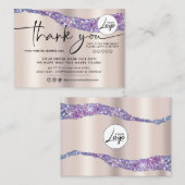 Carte De Visite Merci de commande de Parties scintillant et d'huil (Devant / Derrière)