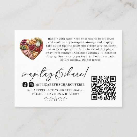 Carte De Visite Merci de commande du tableau de pâturage de Charcu (Dos)