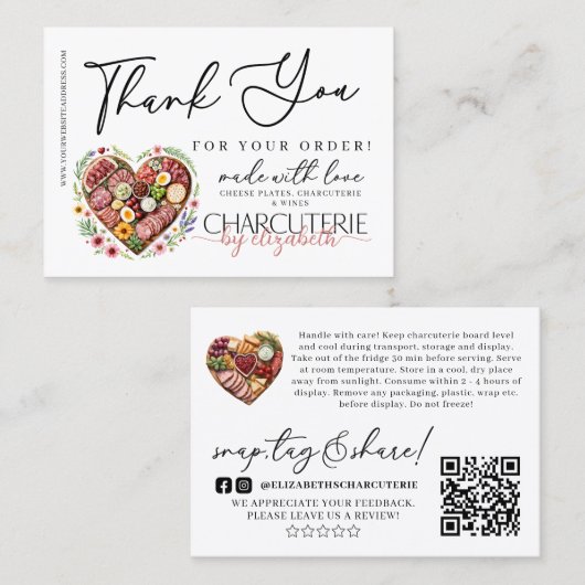 Carte De Visite Merci de commande du tableau de pâturage de Charcu (Devant / Derrière)