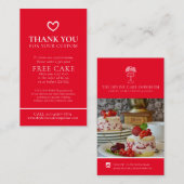 Carte De Visite Merci de fabrication de photo sans promo rouge (Devant / Derrière)