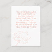 Carte De Visite Merci de femme de chambre florale Apricot (Dos)