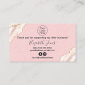 Carte De Visite Merci De Glam D'Agate Rose Pour Votre Achat (Dos)