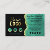 Carte De Visite Merci de l'agent de Parties scintillant de l'or Tu (Dos)