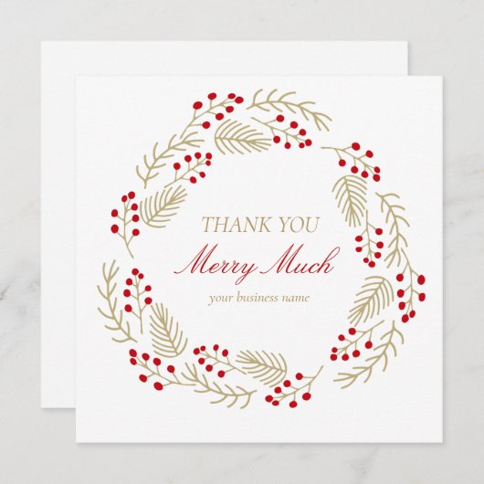 Carte de visite Merci de Noël (Devant / Derrière)