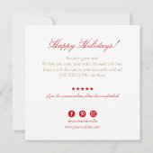 Carte de visite Merci de Noël (Dos)