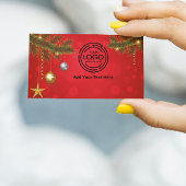 Carte De Visite Merci de Noël pour votre achat avec logo