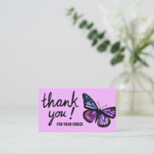 Carte De Visite Merci de papillons pour votre commande de code QR (Debout devant)