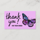 Carte De Visite Merci de papillons pour votre commande de code QR (Devant)