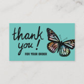 Carte De Visite Merci de papillons pour votre commande de code QR (Devant)