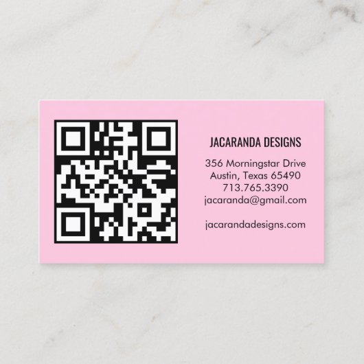 Carte De Visite Merci de papillons pour votre commande de code QR (Dos)