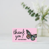 Carte De Visite Merci de papillons pour votre commande de code QR (Debout devant)