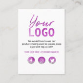 Carte De Visite Merci de Parties scintillant d'argent blanc pourpr (Dos)