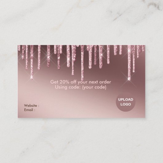 Carte De Visite Merci de Parties scintillant de maquillage de fill (Dos)