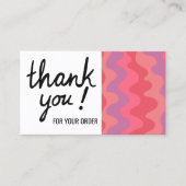 Carte De Visite Merci de rayures ondulées pour votre commande (Devant)