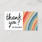 Carte De Visite Merci de rayures ondulées pour votre commande (Devant)