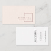 CARTE DE VISITE MERCI DE RECTANGLE NOIR ROSE SIMPLE MINIMAL (Devant / Derrière)