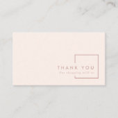 CARTE DE VISITE MERCI DE RECTANGLE NOIR ROSE SIMPLE MINIMAL (Devant)