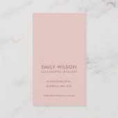 CARTE DE VISITE MERCI DE RECTANGLE NOIR ROSE SIMPLE MINIMAL (Dos)