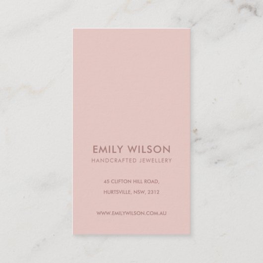 CARTE DE VISITE MERCI DE RECTANGLE NOIR ROSE SIMPLE MINIMAL (Dos)