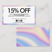 Carte De Visite Merci de remise Holographique (Devant / Derrière)