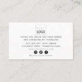 Carte De Visite Merci de script blanc (Dos)