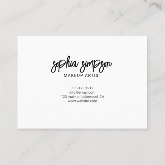 Carte De Visite Merci de script de brosse blanc (Dos)