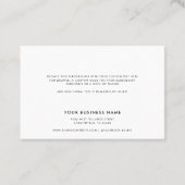 Carte De Visite Merci de script d'entreprise simple (Dos)