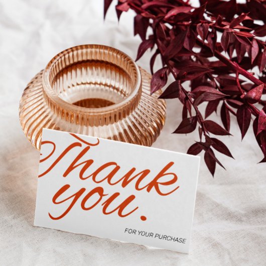 Carte De Visite Merci De Script Élégant Pour Commande Petite Marqu