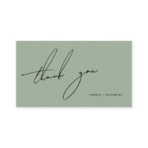 Merci de script manuscrit vert Sage simple