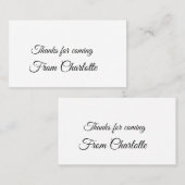 Carte De Visite merci de venir ajouter un message texte (Devant / Derrière)