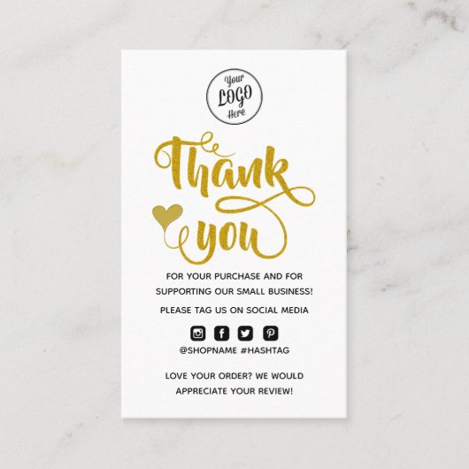 Carte De Visite Merci D'Entreprise Minimal Moderne Pour L'Insertio (Devant)