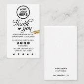 Carte De Visite Merci D'Entreprise Minimal Moderne Pour L'Insertio (Devant / Derrière)