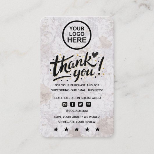 Carte De Visite Merci D'Entreprise Minimal Moderne Pour L'Insertio (Devant)