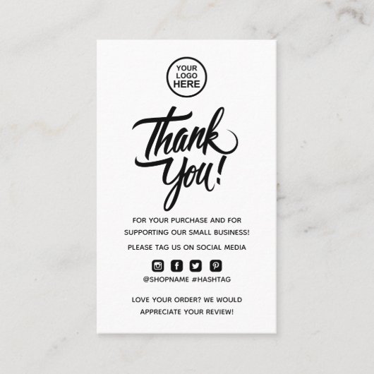 Carte De Visite Merci D'Entreprise Minimal Moderne Pour L'Insertio (Devant)