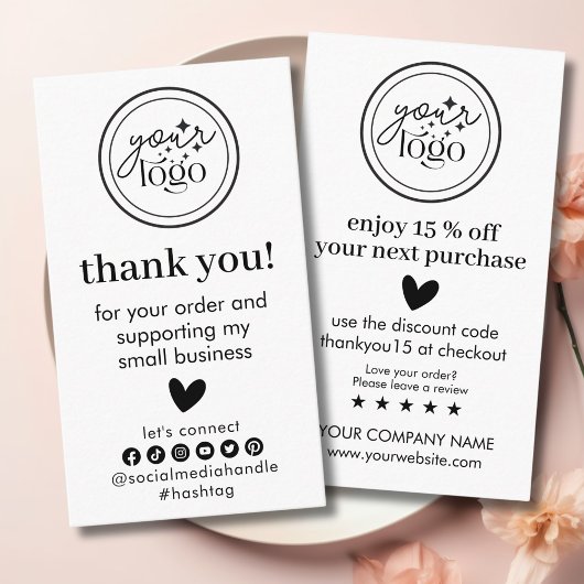 Carte De Visite Merci D'Entreprise Minimal Moderne Pour L'Insertio