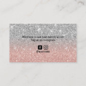 Carte De Visite Merci d'entreprise moderne Rose Gold Silver Partie (Dos)