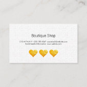 Carte De Visite Merci des Coeurs Or mignons (Dos)