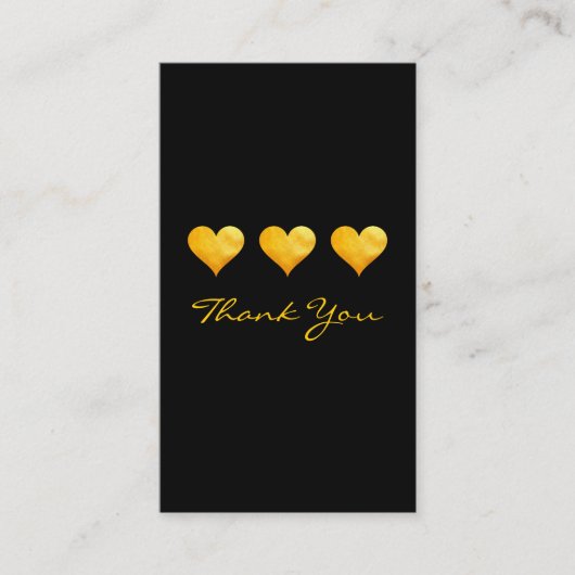 Carte De Visite Merci des Coeurs Or mignons (Devant)