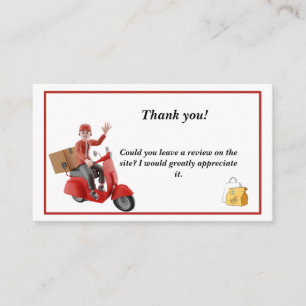 Carte De Visite Merci du pilote de livraison Doordash